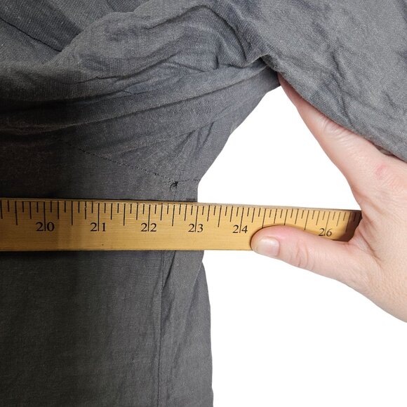 Eileen Fisher Lightweight Gray Crinkle Hooded Jacket Organic Cotton Blend L - Picture 9 of 12